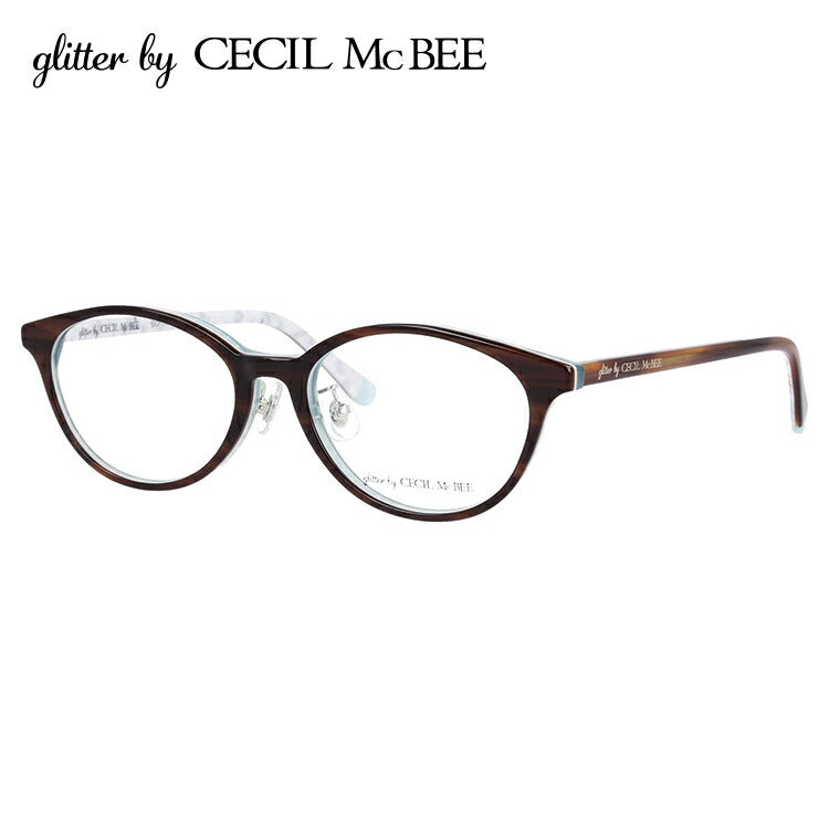 glitter by CECIL McBEE セシルマクビー レディース メガネ 眼鏡 シンプル かわいい GCF 7501-2 51サイズ オーバル型 度付き 度なし UVカット 紫外線 ブランド サングラス 伊達 ダテ｜老眼鏡・PCレンズ・カラーレンズ・遠近両用対応可能