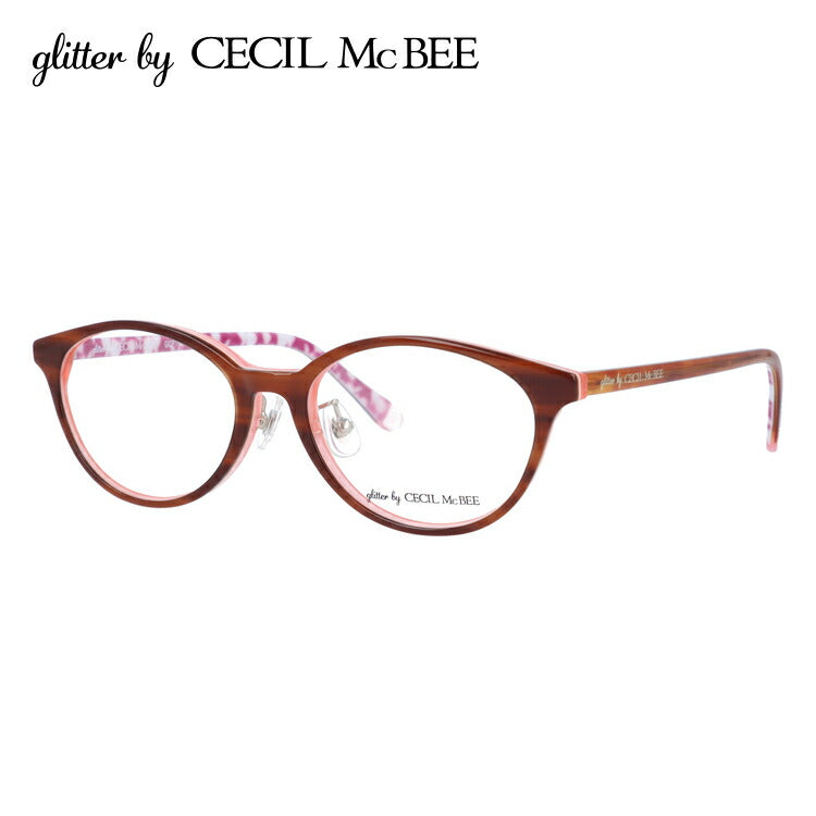 glitter by CECIL McBEE セシルマクビー レディース メガネ 眼鏡 シンプル かわいい GCF 7501-3 51サイズ オーバル型 度付き 度なし UVカット 紫外線 ブランド サングラス 伊達 ダテ｜老眼鏡・PCレンズ・カラーレンズ・遠近両用対応可能