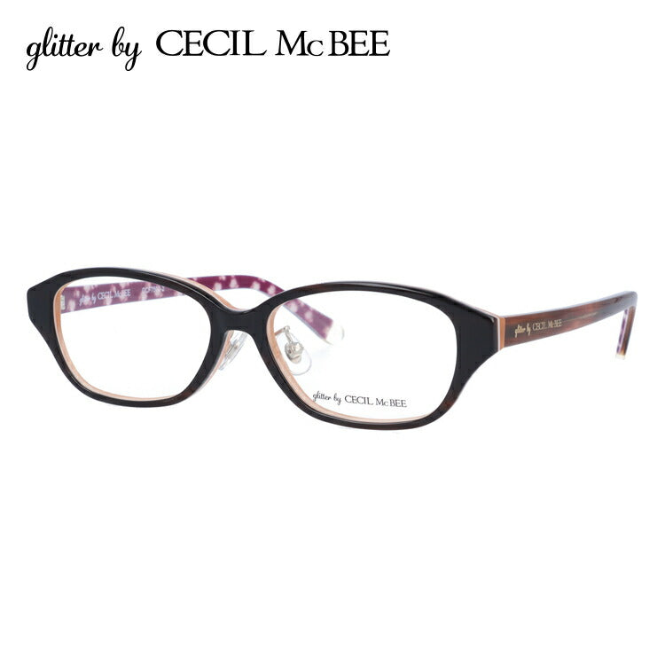 glitter by CECIL McBEE セシルマクビー レディース メガネ 眼鏡 シンプル かわいい GCF 7502-2 51サイズ オーバル型 度付き 度なし UVカット 紫外線 ブランド サングラス 伊達 ダテ｜老眼鏡・PCレンズ・カラーレンズ・遠近両用対応可能