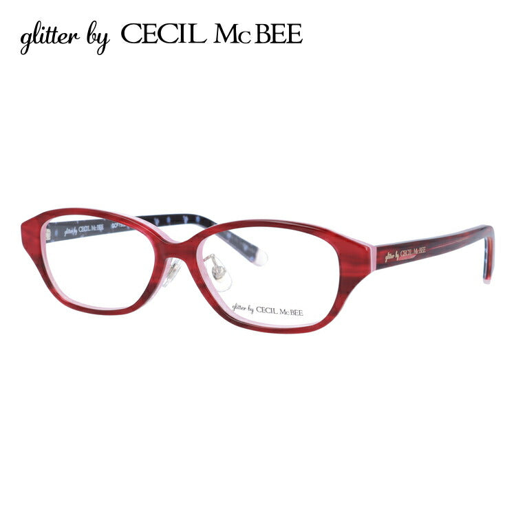 glitter by CECIL McBEE セシルマクビー レディース メガネ 眼鏡 シンプル かわいい GCF 7502-3 51サイズ オーバル型 度付き 度なし UVカット 紫外線 ブランド サングラス 伊達 ダテ｜老眼鏡・PCレンズ・カラーレンズ・遠近両用対応可能