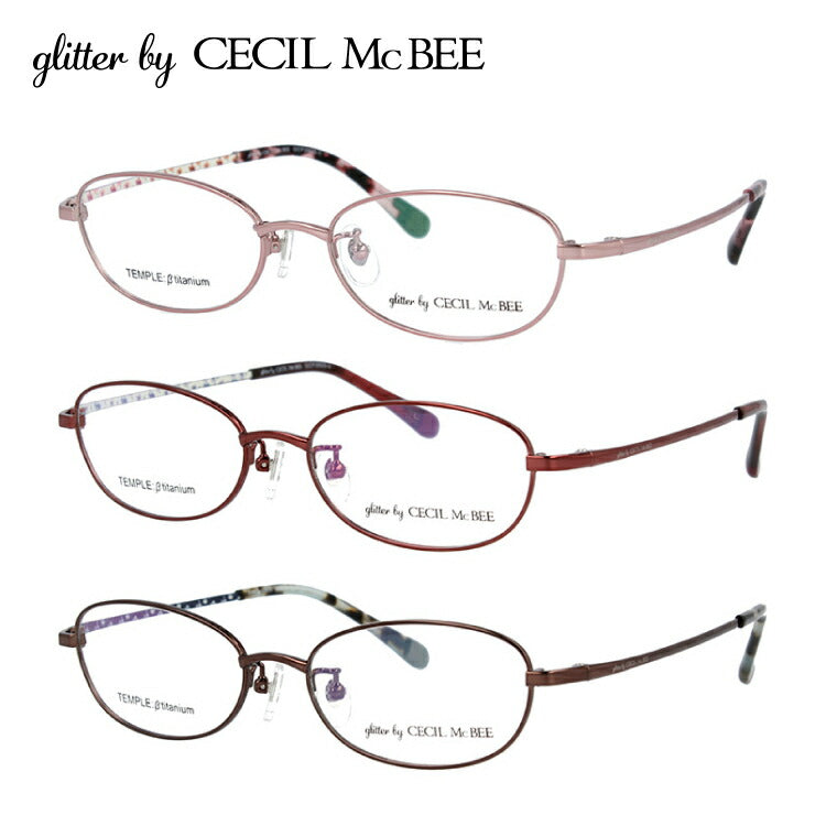 glitter by CECIL McBEE セシルマクビー レディース メガネ 眼鏡 シンプル かわいい GCF 3505 全3色 51サイズ オーバル型 度付き 度なし UVカット 紫外線 ブランド サングラス 伊達 ダテ｜老眼鏡・PCレンズ・カラーレンズ・遠近両用対応可能