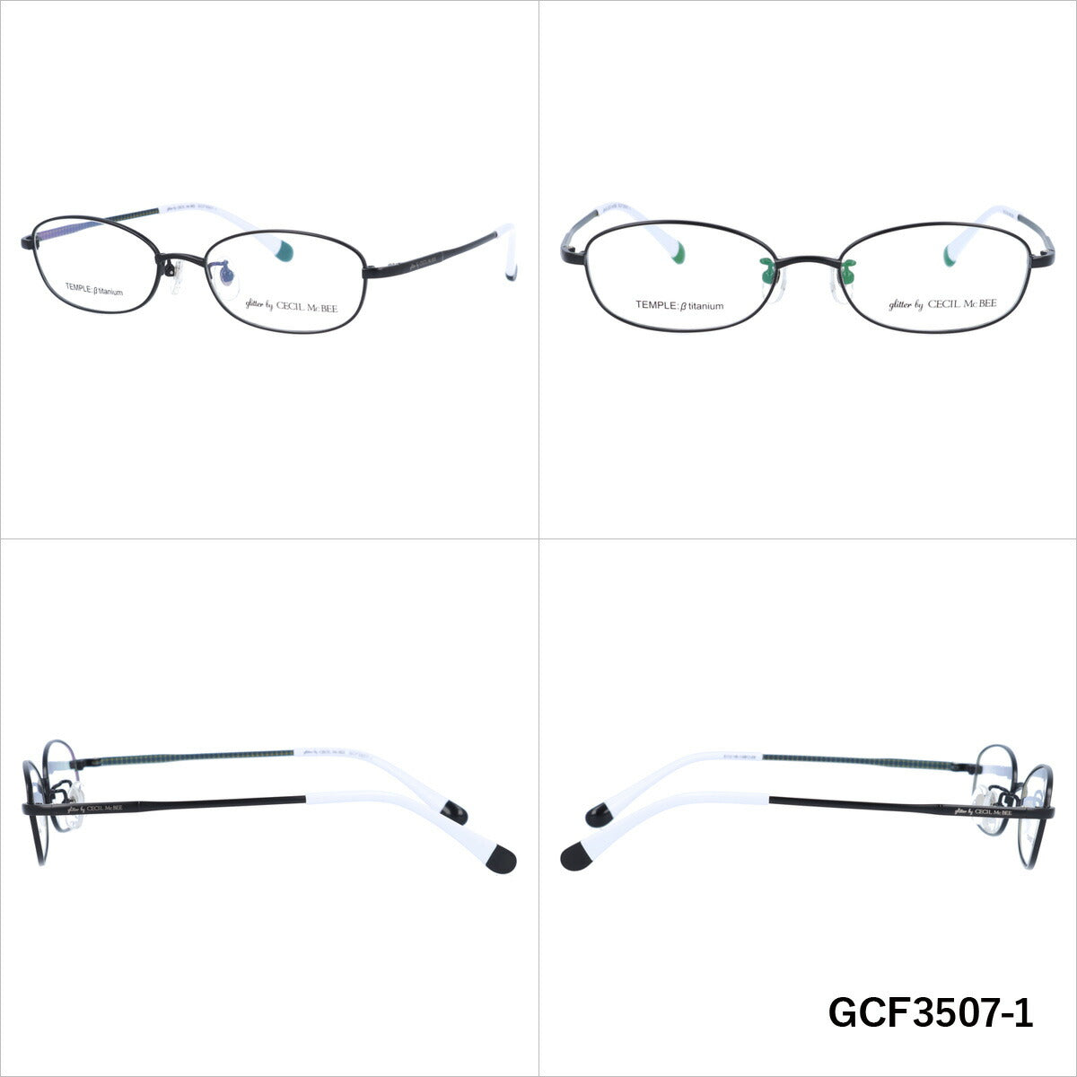 glitter by CECIL McBEE セシルマクビー レディース メガネ 眼鏡 シンプル かわいい GCF 3507 全3色 51サイズ オーバル型 度付き 度なし 紫外線 ブランド サングラス 伊達 ダテ｜老眼鏡・PCレンズ・カラーレンズ・遠近両用対応可能 ラッピング無料