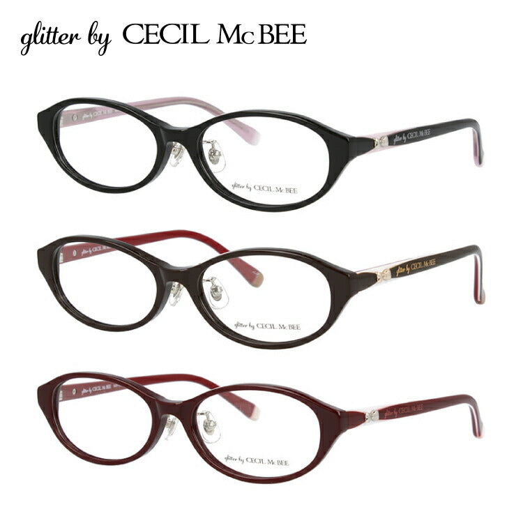 glitter by CECIL McBEE セシルマクビー レディース メガネ 眼鏡 シンプル かわいい GCF 7505 全3色 51サイズ オーバル型 度付き 度なし UVカット 紫外線 ブランド サングラス 伊達 ダテ｜老眼鏡・PCレンズ・カラーレンズ・遠近両用対応可能