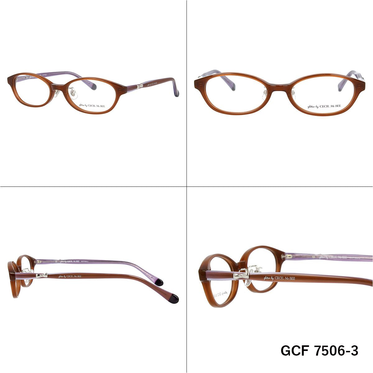 glitter by CECIL McBEE セシルマクビー レディース メガネ 眼鏡 シンプル かわいい GCF 7506 全3色 49サイズ オーバル型 度付き 度なし UVカット 紫外線 ブランド サングラス 伊達 ダテ｜老眼鏡・PCレンズ・カラーレンズ・遠近両用対応可能