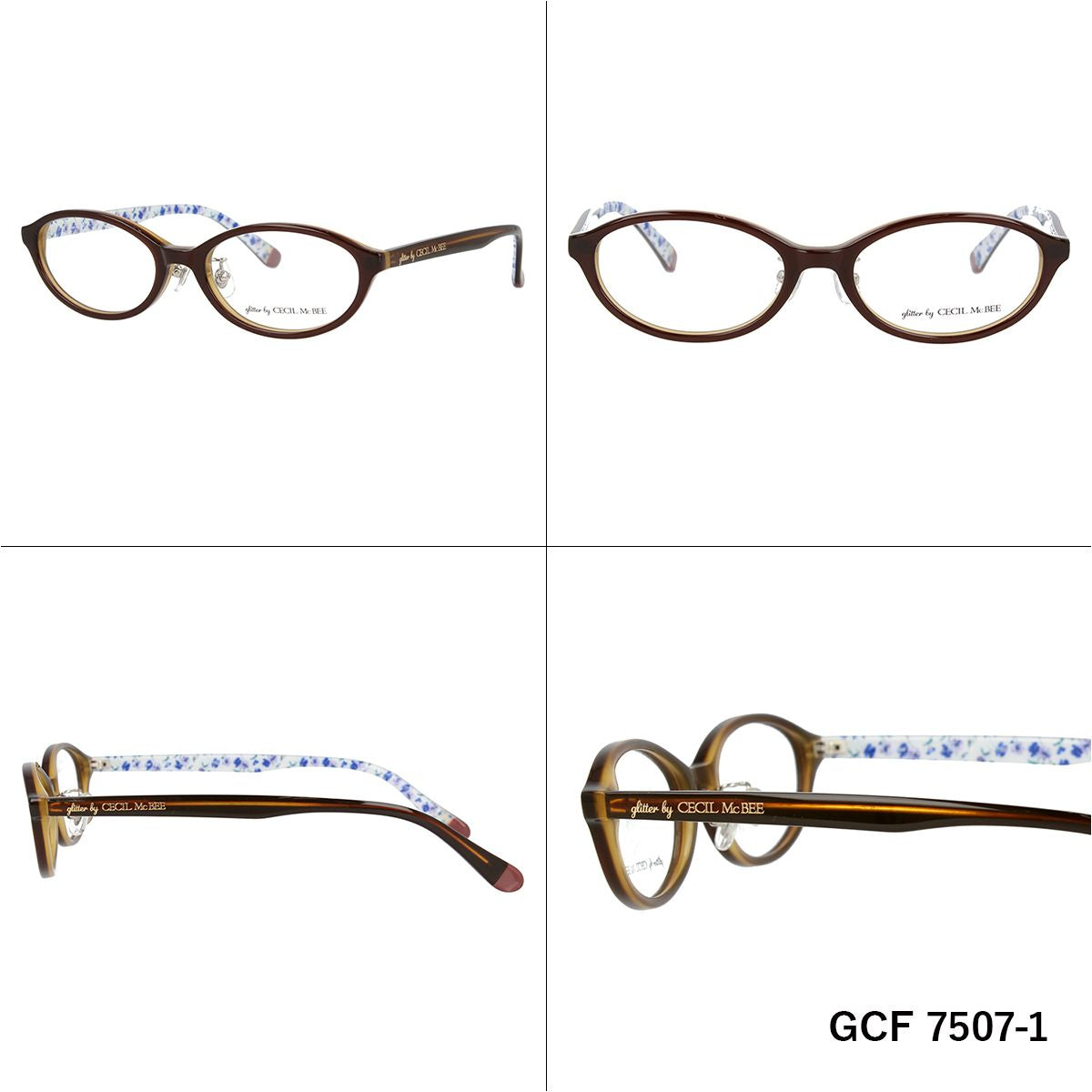 glitter by CECIL McBEE セシルマクビー レディース メガネ 眼鏡 シンプル かわいい GCF 7507 全3色 48サイズ オーバル型 度付き 度なし UVカット 紫外線 ブランド サングラス 伊達 ダテ｜老眼鏡・PCレンズ・カラーレンズ・遠近両用対応可能