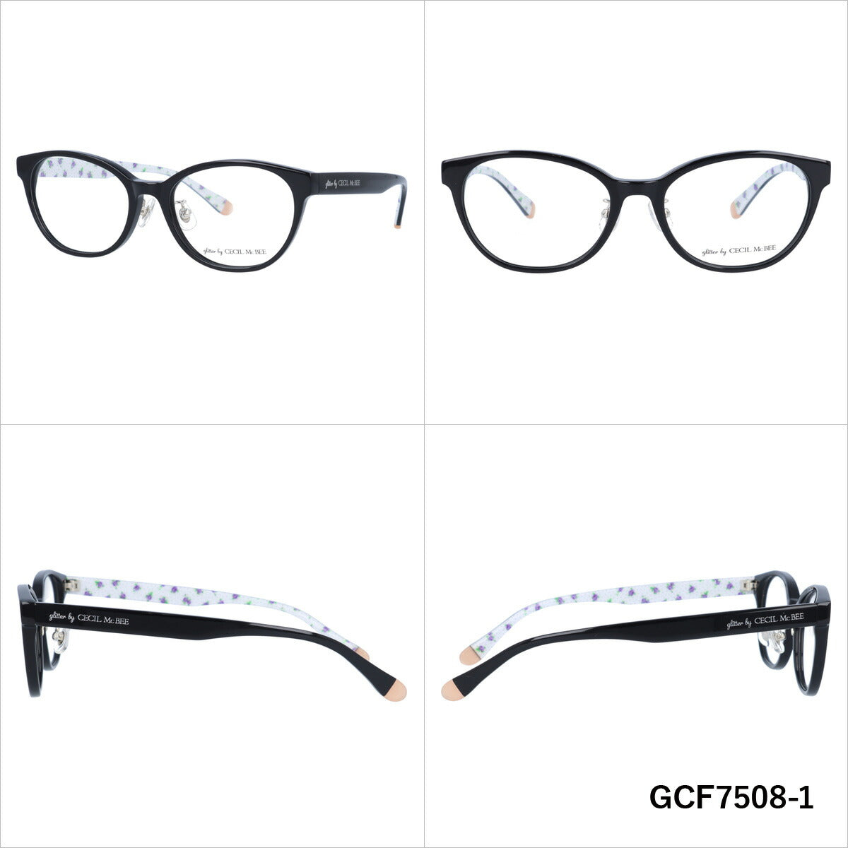 glitter by CECIL McBEE セシルマクビー レディース メガネ 眼鏡 シンプル かわいい GCF 7508 全3色 50サイズ フォックス型 度付き 度なし UVカット 紫外線 ブランド サングラス 伊達 ダテ｜老眼鏡・PCレンズ・カラーレンズ・遠近両用対応可能