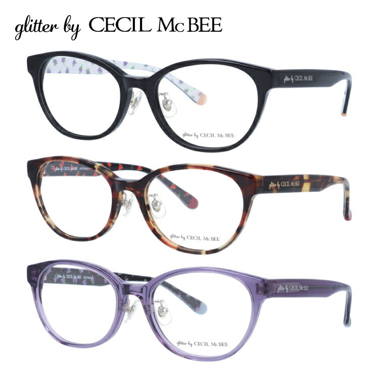 glitter by CECIL McBEE セシルマクビー レディース メガネ 眼鏡 シンプル かわいい GCF 7508 全3色 50サイズ フォックス型 度付き 度なし UVカット 紫外線 ブランド サングラス 伊達 ダテ｜老眼鏡・PCレンズ・カラーレンズ・遠近両用対応可能