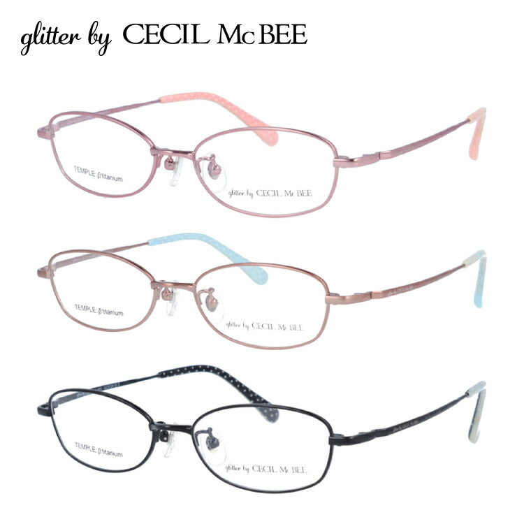 glitter by CECIL McBEE セシルマクビー レディース メガネ 眼鏡 シンプル かわいい GCF 3510 全3色 50サイズ ドット 水玉 オーバル型 度付き 度なし 紫外線 ブランド サングラス 伊達 ダテ｜老眼鏡・PCレンズ・カラーレンズ対応可能