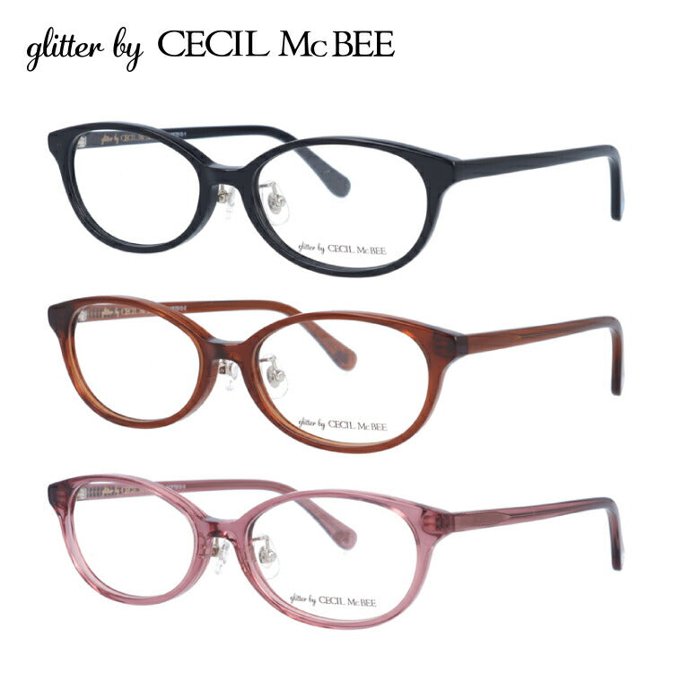 glitter by CECIL McBEE セシルマクビー レディース メガネ 眼鏡 シンプル かわいい GCF 7512 全3色 51サイズ クマ ベア オーバル型 度付き 度なし 紫外線 ブランド サングラス 伊達 ダテ｜老眼鏡・PCレンズ・カラーレンズ対応可能 ラッピング無料