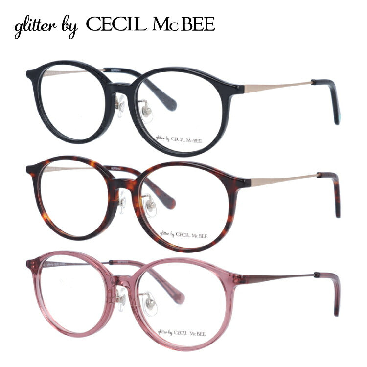 glitter by CECIL McBEE セシルマクビー レディース メガネ 眼鏡 シンプル かわいい GCF 7514 全3色 49サイズ クマ ベア ボストン型 度付き 度なし 紫外線 ブランド サングラス 伊達 ダテ｜老眼鏡・PCレンズ・カラーレンズ・遠近両用対応可能