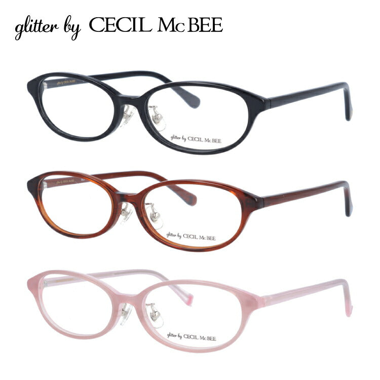 glitter by CECIL McBEE セシルマクビー レディース メガネ 眼鏡 シンプル かわいい GCF 7515 全3色 52サイズ クマ ベア オーバル型 度付き 度なし 紫外線 ブランド サングラス 伊達 ダテ｜老眼鏡・PCレンズ・カラーレンズ対応可能 ラッピング無料