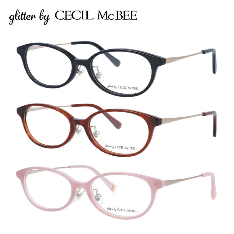 glitter by CECIL McBEE セシルマクビー レディース メガネ 眼鏡 シンプル かわいい GCF 7516 全3色 51サイズ クマ ベア オーバル型 度付き 度なし 紫外線 ブランド サングラス 伊達 ダテ｜老眼鏡・PCレンズ・カラーレンズ・遠近両用対応可能