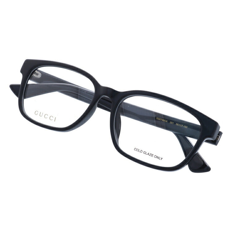 グッチ メガネフレーム 伊達メガネ アジアンフィット GUCCI GG0749OA 001 56サイズ スクエア ユニセックス メンズ レディース シェリーライン ウェブライン ラッピング無料