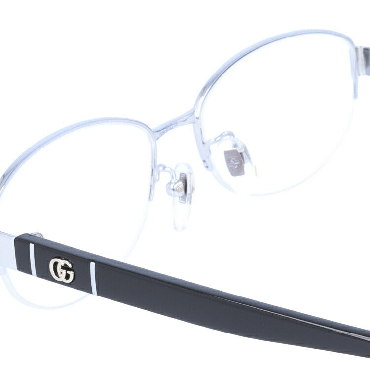 【訳あり】グッチ メガネフレーム 伊達メガネ アジアンフィット GUCCI GG0859OJ 001 53サイズ オーバル ユニセックス メンズ レディース ダブルG GGマーモント ハーフリム ナイロールフレーム
