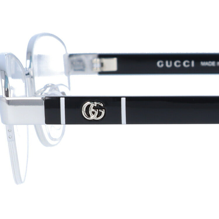 【訳あり】グッチ メガネフレーム 伊達メガネ アジアンフィット GUCCI GG0859OJ 001 53サイズ オーバル ユニセックス メンズ レディース ダブルG GGマーモント ハーフリム ナイロールフレーム