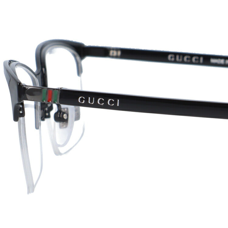 グッチ メガネフレーム 伊達メガネ アジアンフィット GUCCI GG0132OJ 001 56サイズ スクエア ユニセックス メンズ レディース ウェブストライプ ラッピング無料