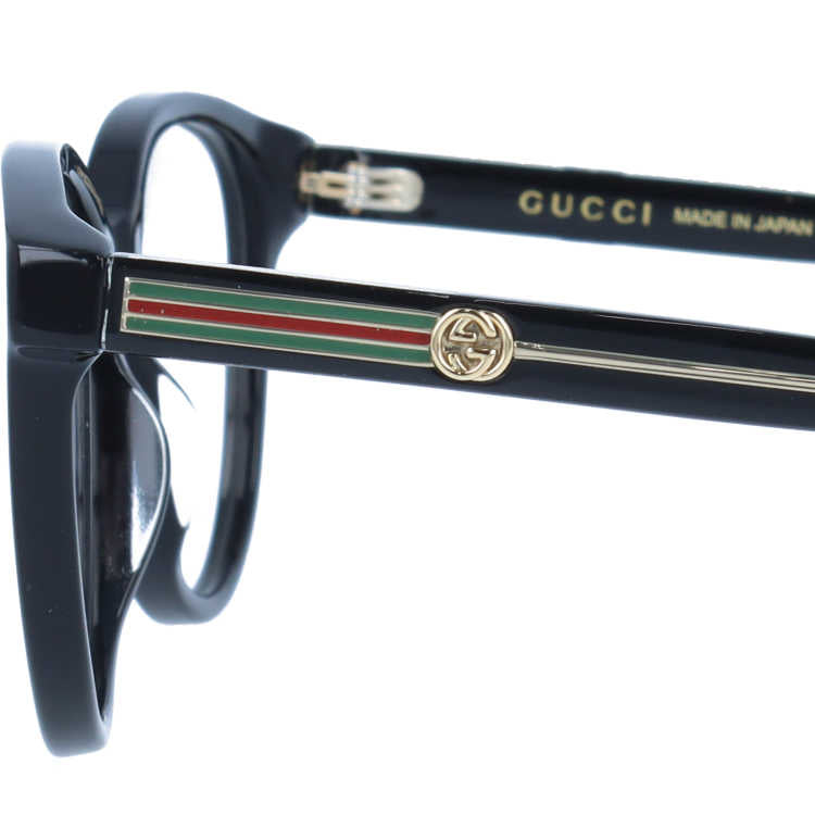 グッチ メガネフレーム 伊達メガネ レギュラーフィット GUCCI GG0379O 001 52サイズ フォックス ユニセックス メンズ レディース 日本製 インターロッキングG シェリーライン