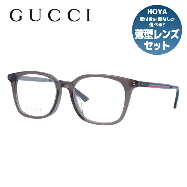 グッチ メガネフレーム 伊達メガネ アジアンフィット GUCCI GG0831OA 003 52サイズ ウェリントン ユニセックス メンズ レディース イタリア製 シェリーライン