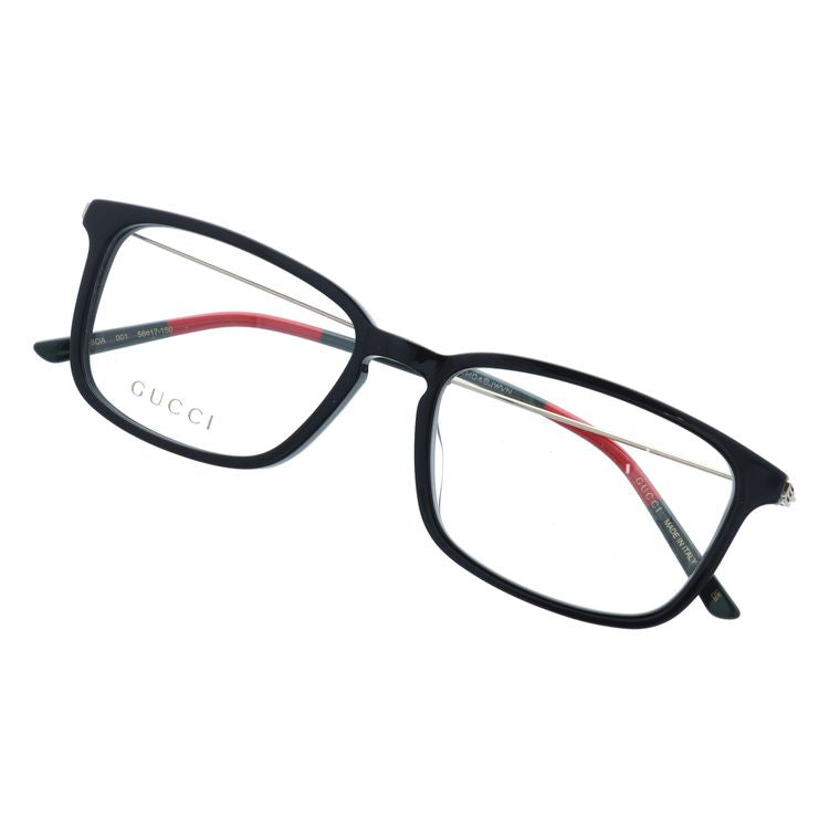 グッチ メガネフレーム シェリーライン （ウェブライン） 伊達メガネ アジアンフィット GUCCI GG1056OA 001 56サイズ スクエア型 ユニセックス メンズ レディース