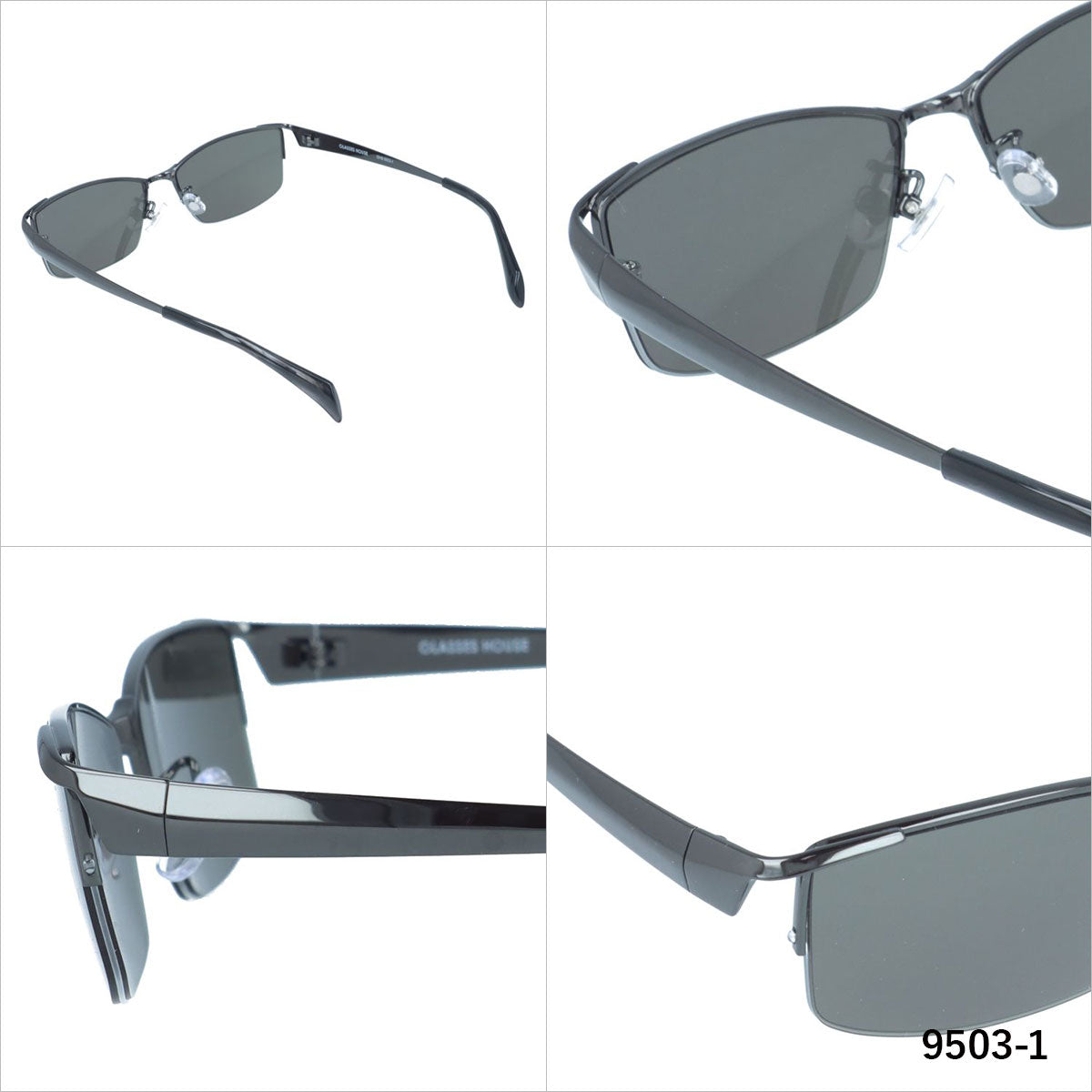 グラスハウス サングラス アジアンフィット（フルフィット） 調整可能ノーズパッド（クリングス） GLASSES HOUSE GHS 9503 56サイズ スクエア型 ユニセックス メンズ レディース