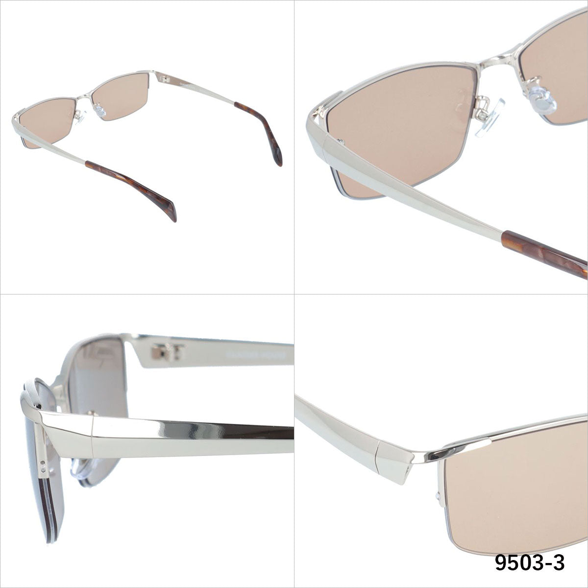 グラスハウス サングラス アジアンフィット（フルフィット） 調整可能ノーズパッド（クリングス） GLASSES HOUSE GHS 9503 56サイズ スクエア型 ユニセックス メンズ レディース