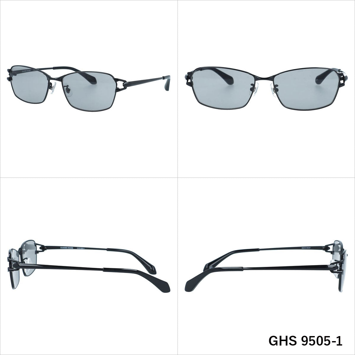 グラスハウス サングラス アジアンフィット（フルフィット） 調整可能ノーズパッド（クリングス） GLASSES HOUSE GHS 9505 59サイズ 全3カラー スクエア型 ユニセックス メンズ レディース 国内正規品