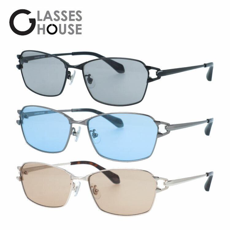グラスハウス サングラス アジアンフィット（フルフィット） 調整可能ノーズパッド（クリングス） GLASSES HOUSE GHS 9505 59サイズ 全3カラー スクエア型 ユニセックス メンズ レディース 国内正規品