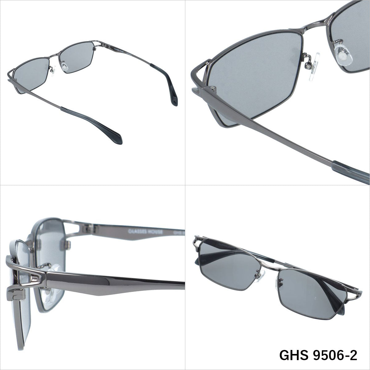 グラスハウス サングラス アジアンフィット（フルフィット） 調整可能ノーズパッド（クリングス） GLASSES HOUSE GHS 9506 58サイズ 全3カラー スクエア型 ユニセックス メンズ レディース 国内正規品
