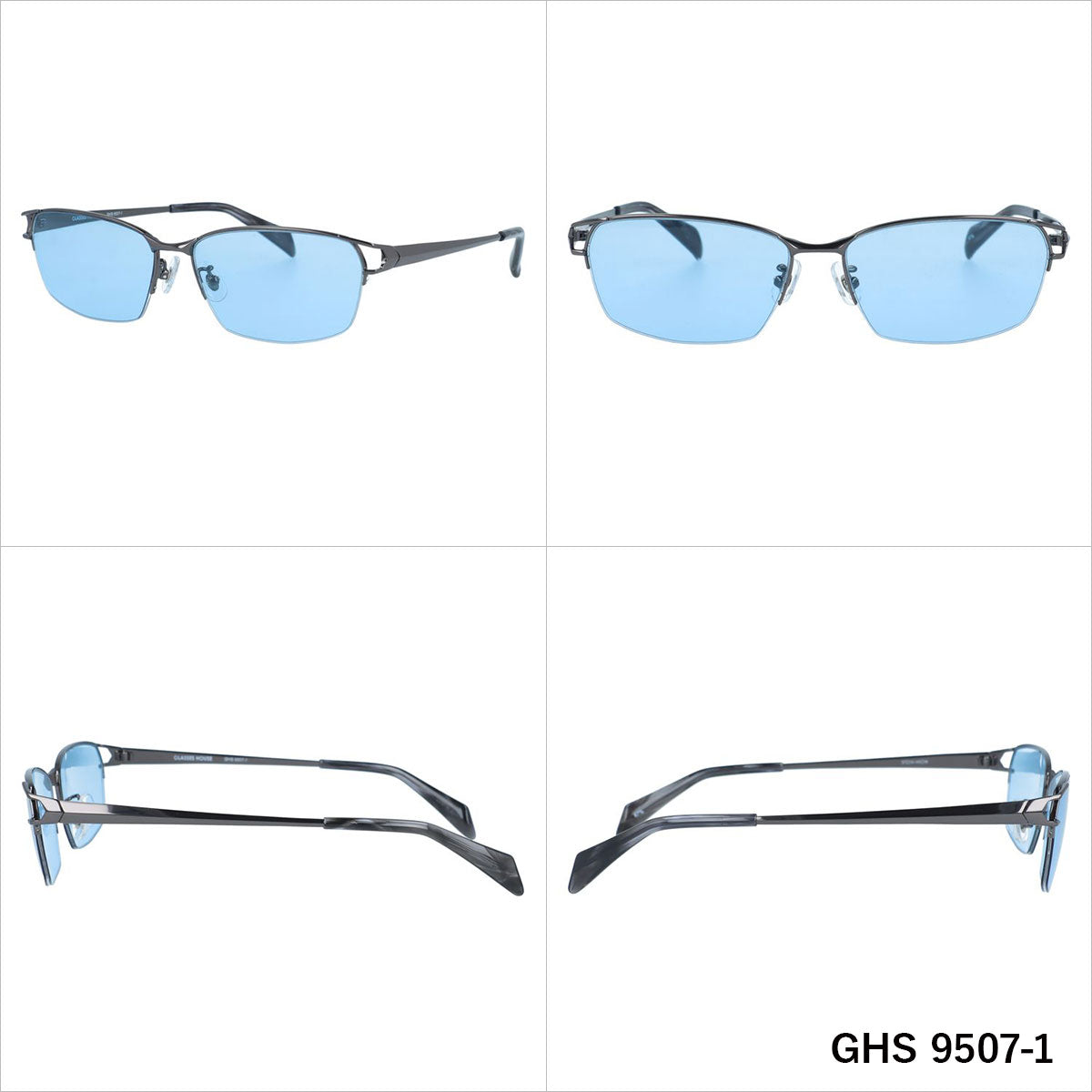 グラスハウス サングラス アジアンフィット（フルフィット） 調整可能ノーズパッド（クリングス） GLASSES HOUSE GHS 9507 57サイズ 全3カラー スクエア型 ユニセックス メンズ レディース 国内正規品