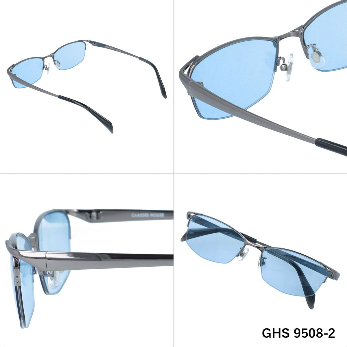 グラスハウス サングラス アジアンフィット（フルフィット） 調整可能ノーズパッド（クリングス） GLASSES HOUSE GHS 9508 56サイズ 全3カラー スクエア型 ユニセックス メンズ レディース 国内正規品