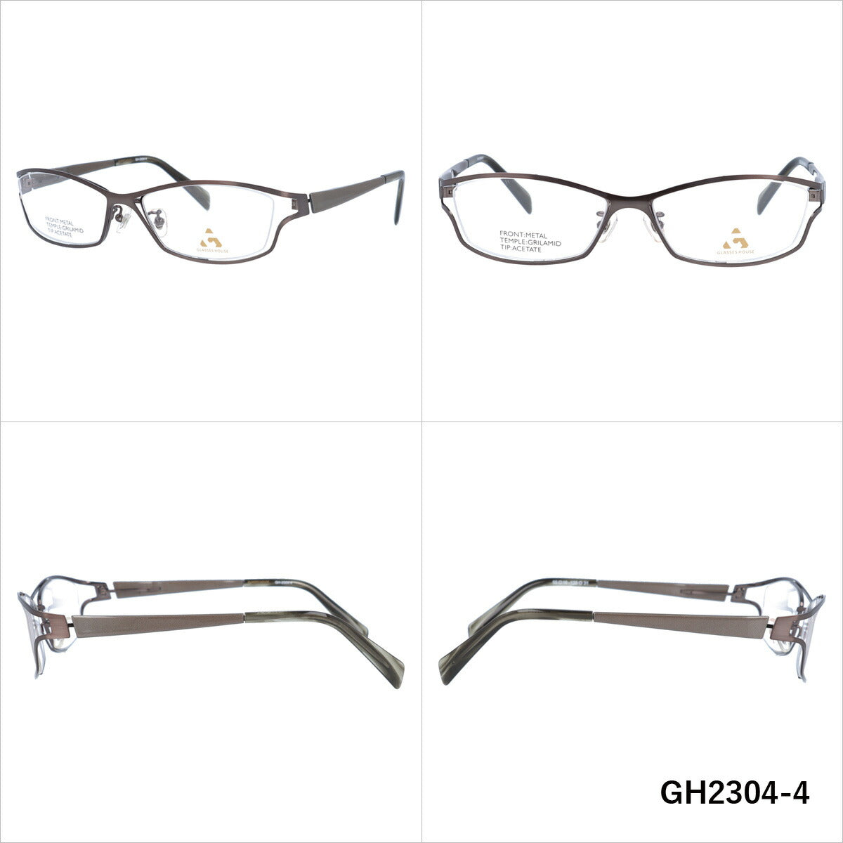 メガネ 眼鏡 度付き 度なし おしゃれ GLASSES HOUSE グラスハウス GH 2304 全3色 55サイズ スクエア型 メンズ レディース UVカット 紫外線 ブランド サングラス 伊達 ダテ｜老眼鏡・PCレンズ・カラーレンズ・遠近両用対応可能 ラッピング無料