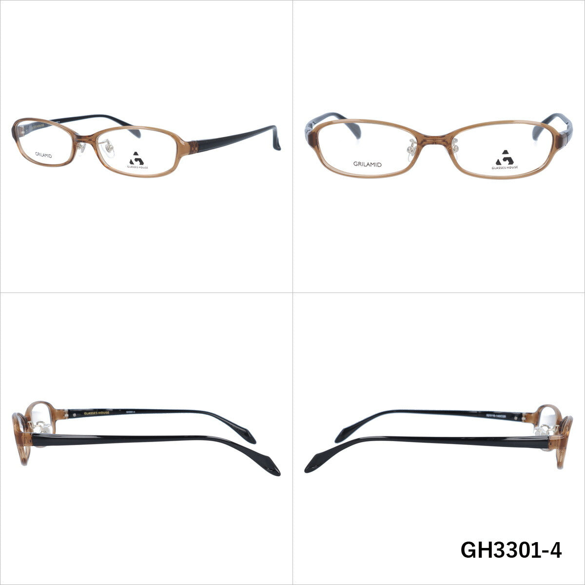 メガネ 眼鏡 度付き 度なし おしゃれ GLASSES HOUSE グラスハウス GH 3301 全4色 52サイズ オーバル型 メンズ レディース UVカット 紫外線 ブランド サングラス 伊達 ダテ｜老眼鏡・PCレンズ・カラーレンズ・遠近両用対応可能 ラッピング無料