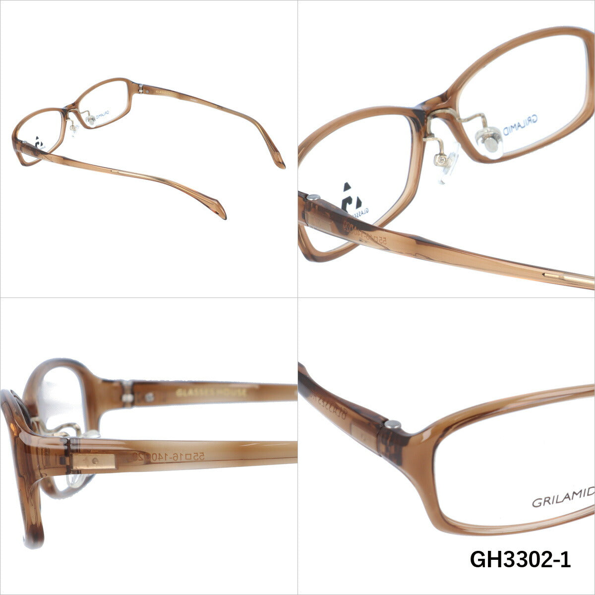 メガネ 眼鏡 度付き 度なし おしゃれ GLASSES HOUSE グラスハウス GH 3302 全4色 55サイズ オーバル型 メンズ レディース UVカット 紫外線 ブランド サングラス 伊達 ダテ｜老眼鏡・PCレンズ・カラーレンズ・遠近両用対応可能 ラッピング無料