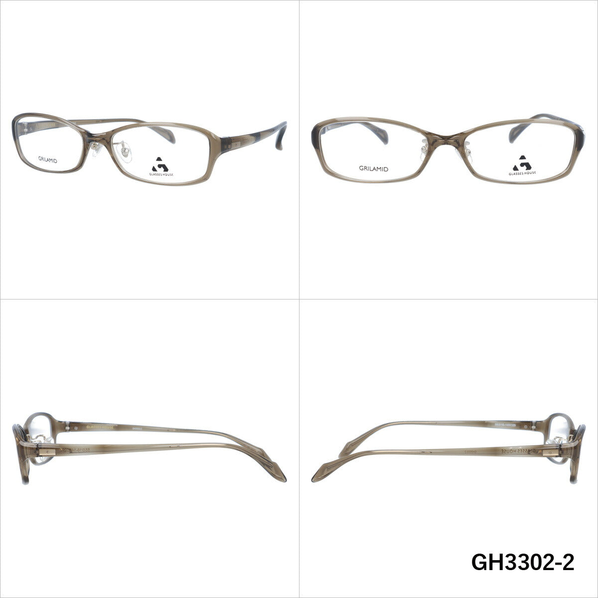 メガネ 眼鏡 度付き 度なし おしゃれ GLASSES HOUSE グラスハウス GH 3302 全4色 55サイズ オーバル型 メンズ レディース UVカット 紫外線 ブランド サングラス 伊達 ダテ｜老眼鏡・PCレンズ・カラーレンズ・遠近両用対応可能 ラッピング無料