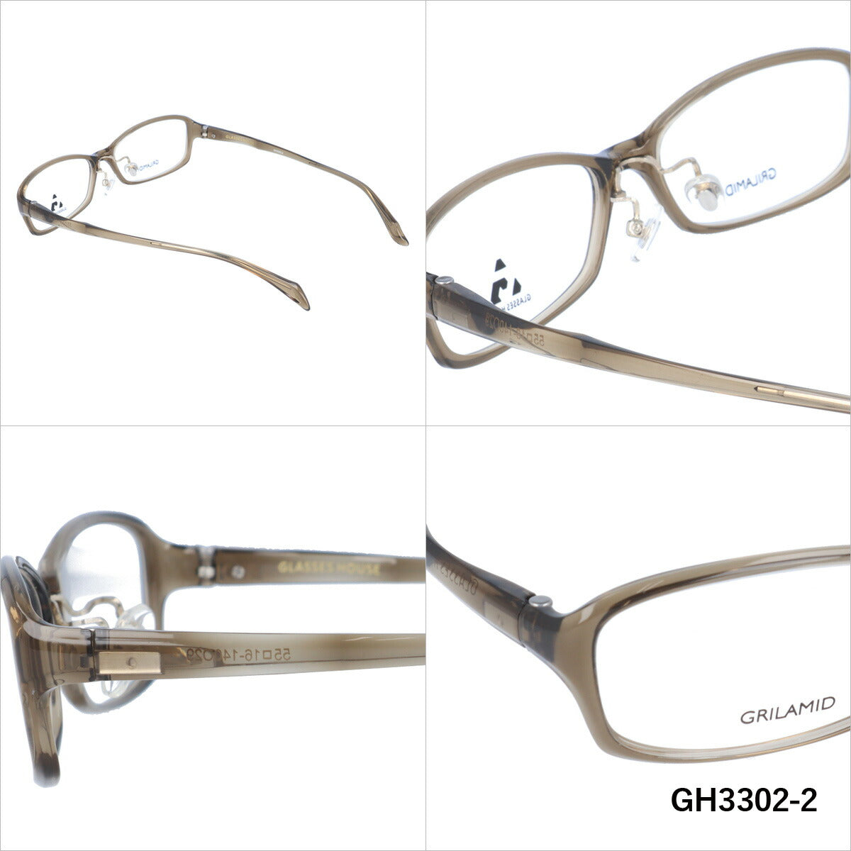 メガネ 眼鏡 度付き 度なし おしゃれ GLASSES HOUSE グラスハウス GH 3302 全4色 55サイズ オーバル型 メンズ レディース UVカット 紫外線 ブランド サングラス 伊達 ダテ｜老眼鏡・PCレンズ・カラーレンズ・遠近両用対応可能 ラッピング無料