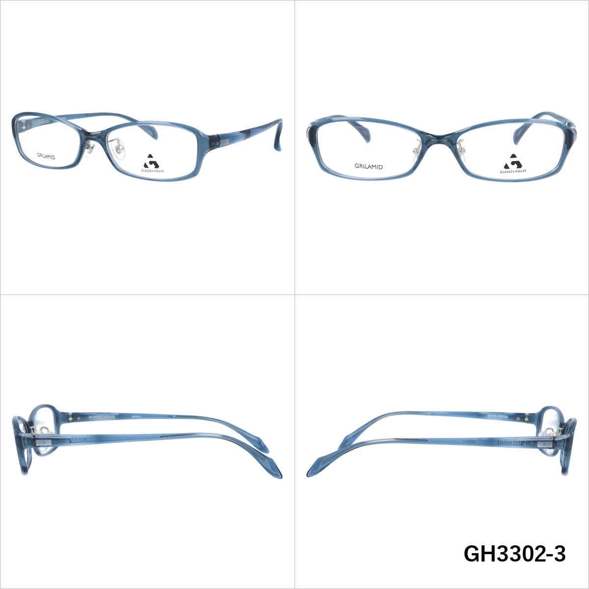 メガネ 眼鏡 度付き 度なし おしゃれ GLASSES HOUSE グラスハウス GH 3302 全4色 55サイズ オーバル型 メンズ レディース UVカット 紫外線 ブランド サングラス 伊達 ダテ｜老眼鏡・PCレンズ・カラーレンズ・遠近両用対応可能 ラッピング無料