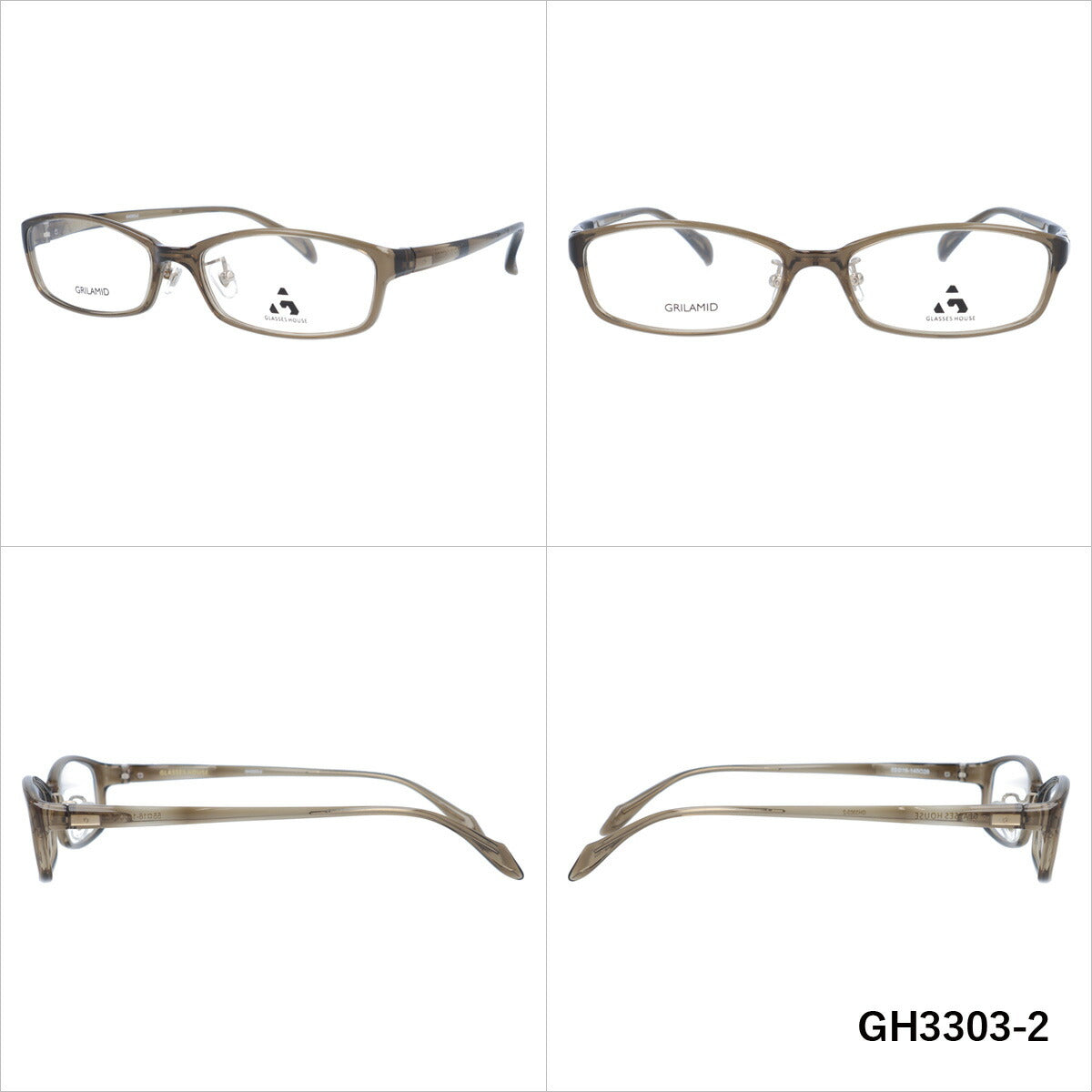 メガネ 眼鏡 度付き 度なし おしゃれ GLASSES HOUSE グラスハウス GH 3303 全4色 55サイズ オーバル型 メンズ レディース UVカット 紫外線 ブランド サングラス 伊達 ダテ｜老眼鏡・PCレンズ・カラーレンズ・遠近両用対応可能 ラッピング無料