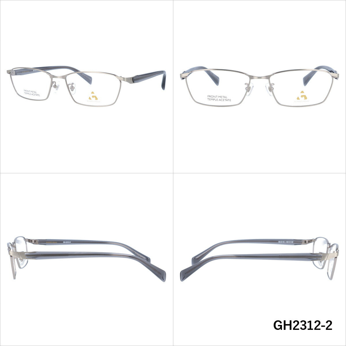 メガネ 眼鏡 度付き 度なし おしゃれ GLASSES HOUSE グラスハウス GH 2312 全4色 55サイズ スクエア型 メンズ レディース UVカット 紫外線 ブランド サングラス 伊達 ダテ｜老眼鏡・PCレンズ・カラーレンズ・遠近両用対応可能 ラッピング無料