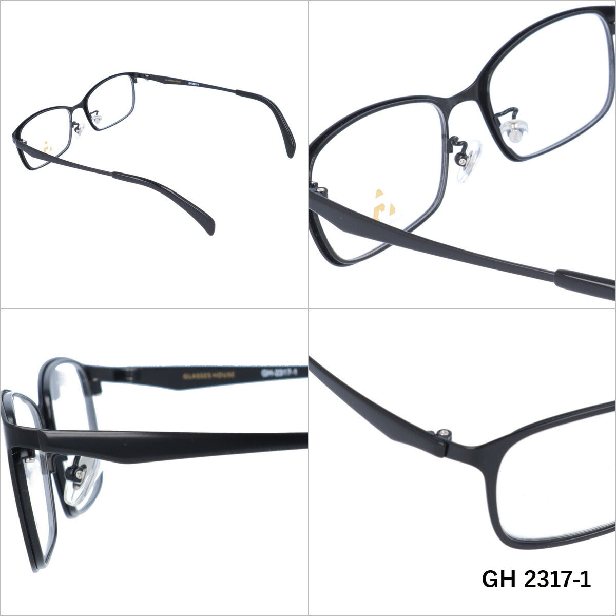 メガネ 眼鏡 度付き 度なし おしゃれ GLASSES HOUSE グラスハウス GH 2317 全4色 53サイズ スクエア型 メンズ レディース UVカット 紫外線 ブランド サングラス 伊達 ダテ｜老眼鏡・PCレンズ・カラーレンズ・遠近両用対応可能 ラッピング無料