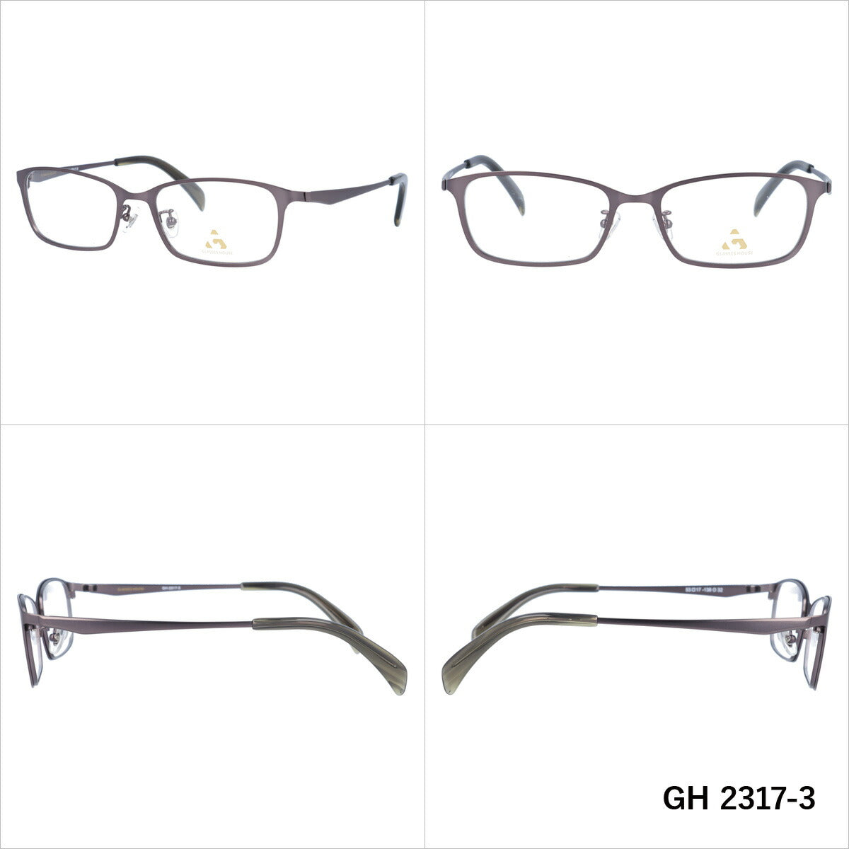 メガネ 眼鏡 度付き 度なし おしゃれ GLASSES HOUSE グラスハウス GH 2317 全4色 53サイズ スクエア型 メンズ レディース UVカット 紫外線 ブランド サングラス 伊達 ダテ｜老眼鏡・PCレンズ・カラーレンズ・遠近両用対応可能 ラッピング無料