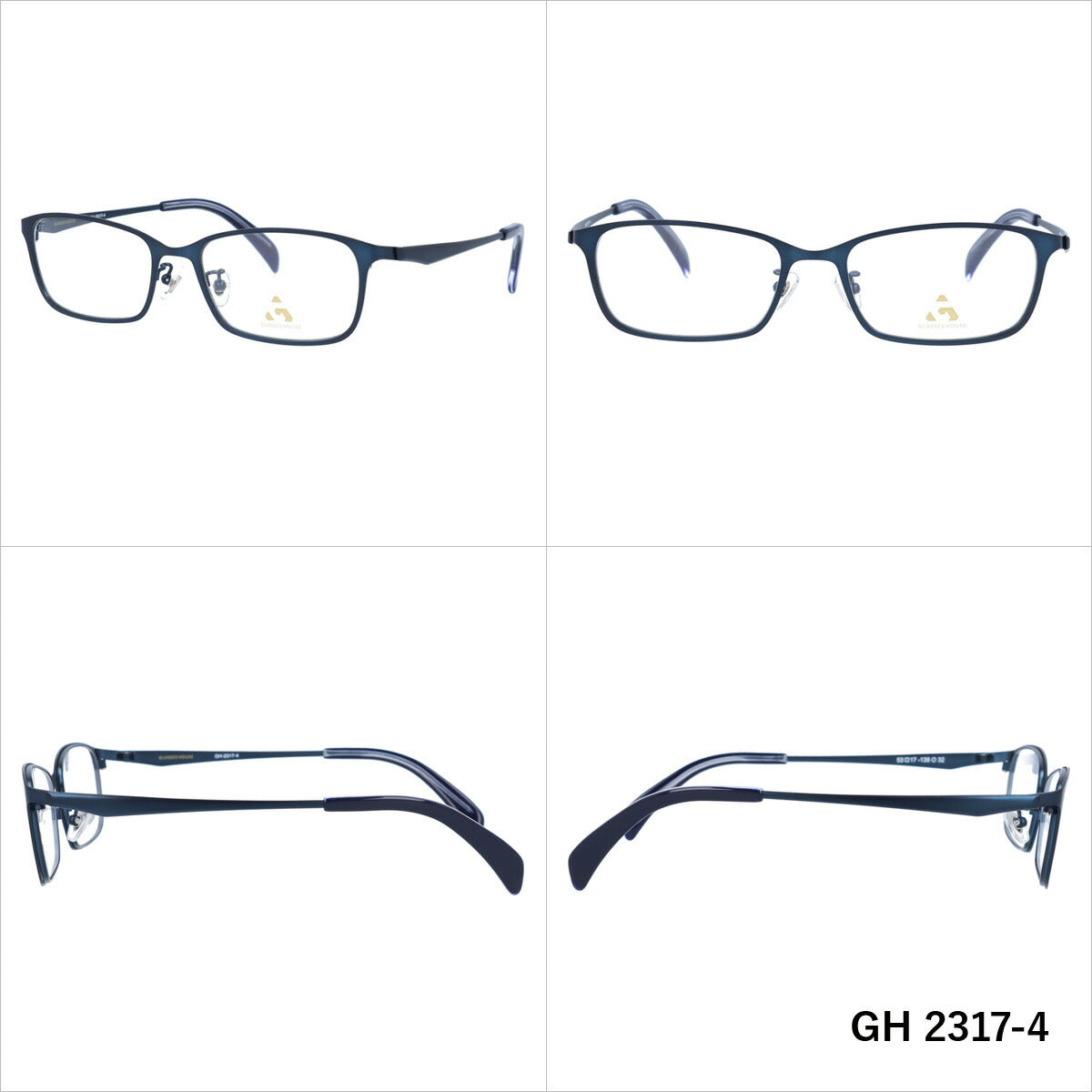 メガネ 眼鏡 度付き 度なし おしゃれ GLASSES HOUSE グラスハウス GH 2317 全4色 53サイズ スクエア型 メンズ レディース UVカット 紫外線 ブランド サングラス 伊達 ダテ｜老眼鏡・PCレンズ・カラーレンズ・遠近両用対応可能 ラッピング無料