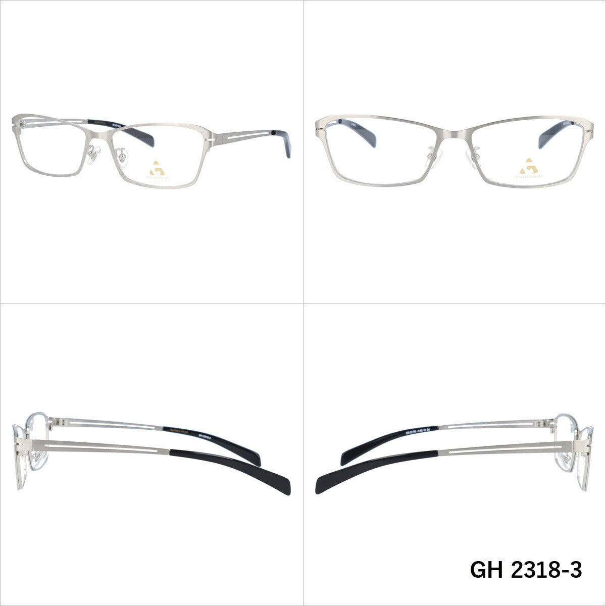 メガネ 眼鏡 度付き 度なし おしゃれ GLASSES HOUSE グラスハウス GH 2318 全4色 56サイズ スクエア型 メンズ レディース UVカット 紫外線 ブランド サングラス 伊達 ダテ｜老眼鏡・PCレンズ・カラーレンズ・遠近両用対応可能 ラッピング無料