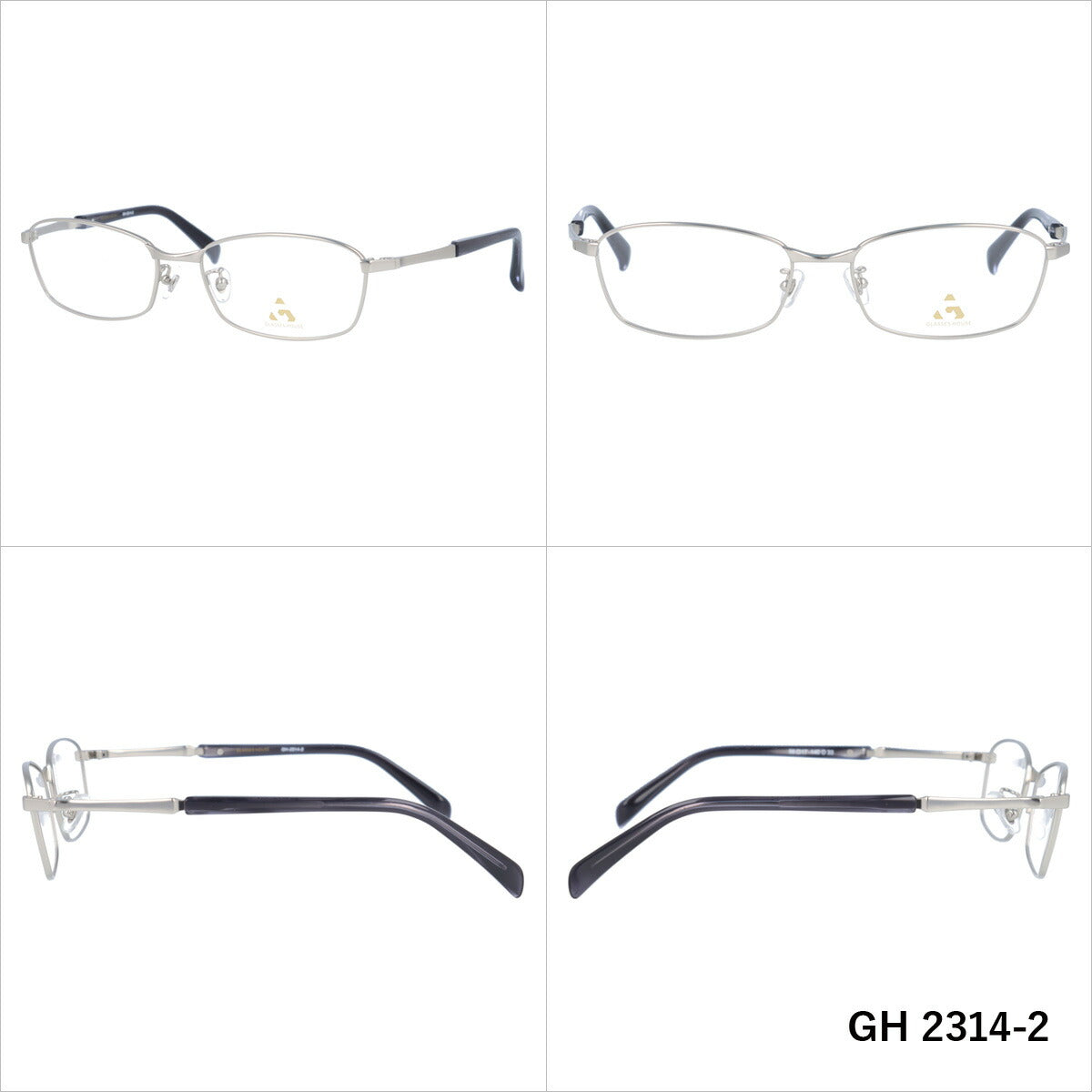 メガネ 眼鏡 度付き 度なし おしゃれ GLASSES HOUSE グラスハウス GH 2314 全4色 56サイズ スクエア型 メンズ レディース UVカット 紫外線 ブランド サングラス 伊達 ダテ｜老眼鏡・PCレンズ・カラーレンズ・遠近両用対応可能 ラッピング無料