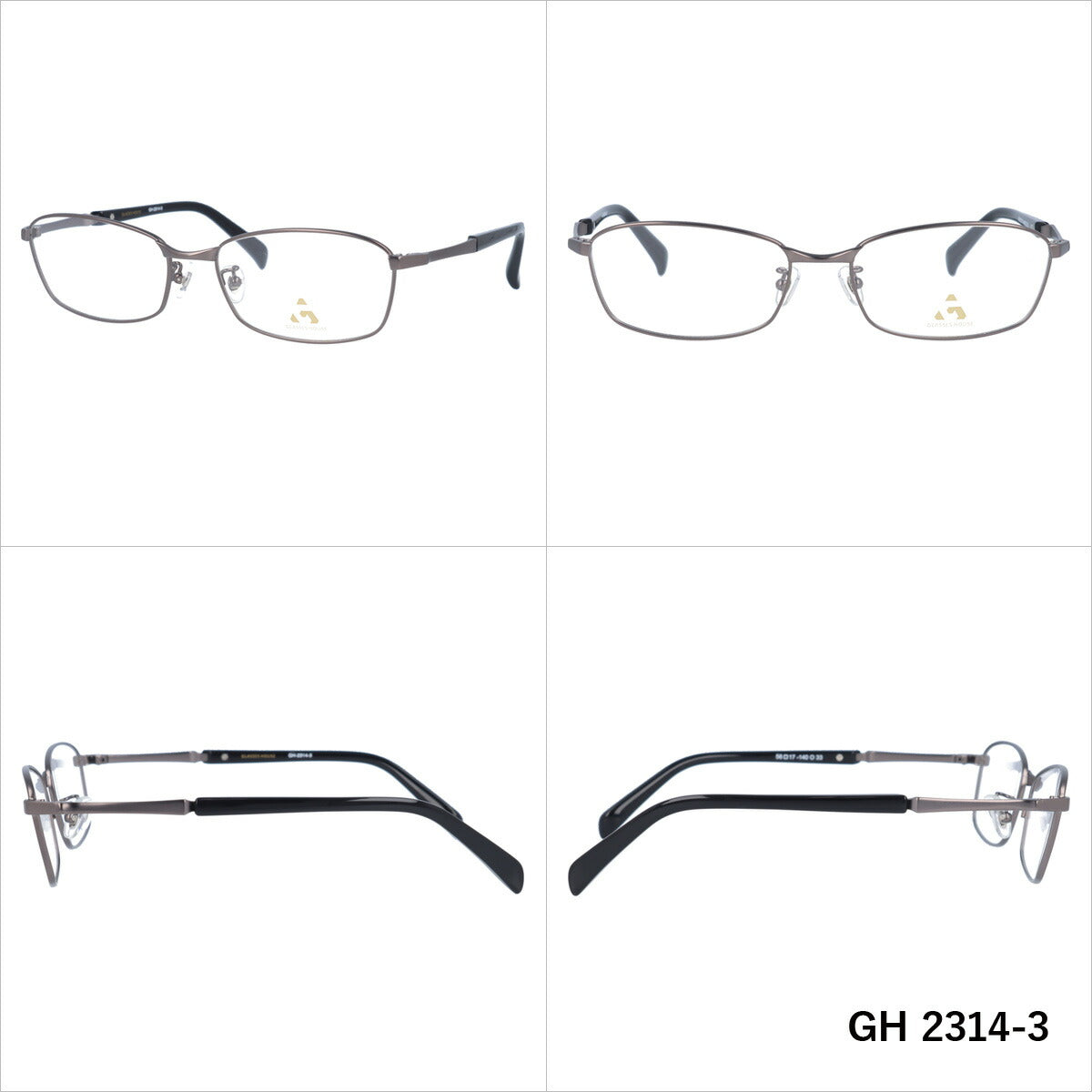 メガネ 眼鏡 度付き 度なし おしゃれ GLASSES HOUSE グラスハウス GH 2314 全4色 56サイズ スクエア型 メンズ レディース UVカット 紫外線 ブランド サングラス 伊達 ダテ｜老眼鏡・PCレンズ・カラーレンズ・遠近両用対応可能 ラッピング無料