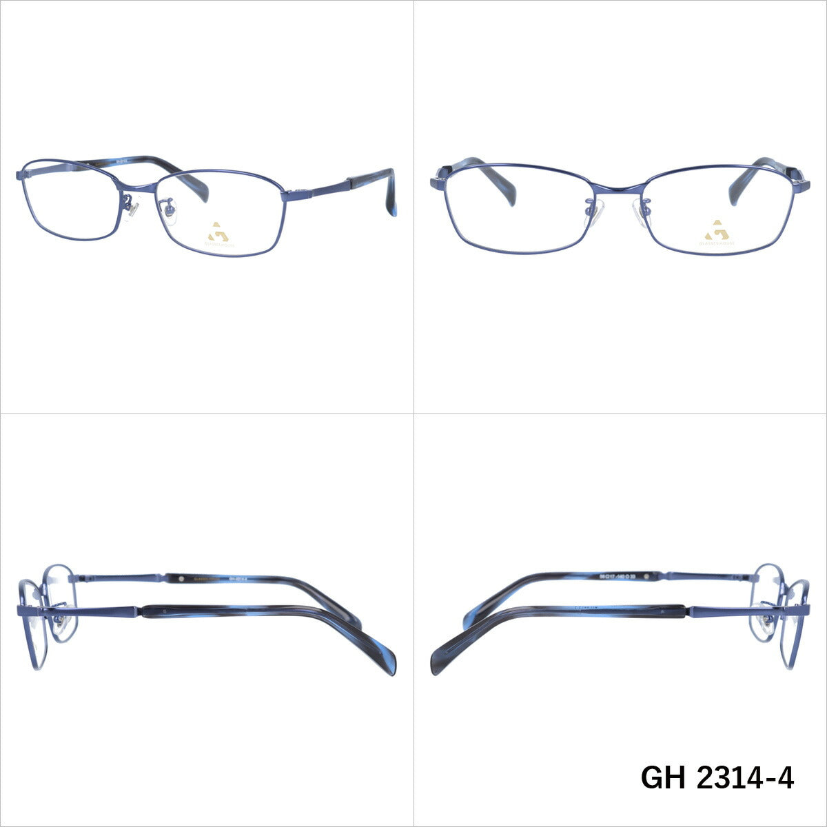 メガネ 眼鏡 度付き 度なし おしゃれ GLASSES HOUSE グラスハウス GH 2314 全4色 56サイズ スクエア型 メンズ レディース UVカット 紫外線 ブランド サングラス 伊達 ダテ｜老眼鏡・PCレンズ・カラーレンズ・遠近両用対応可能 ラッピング無料