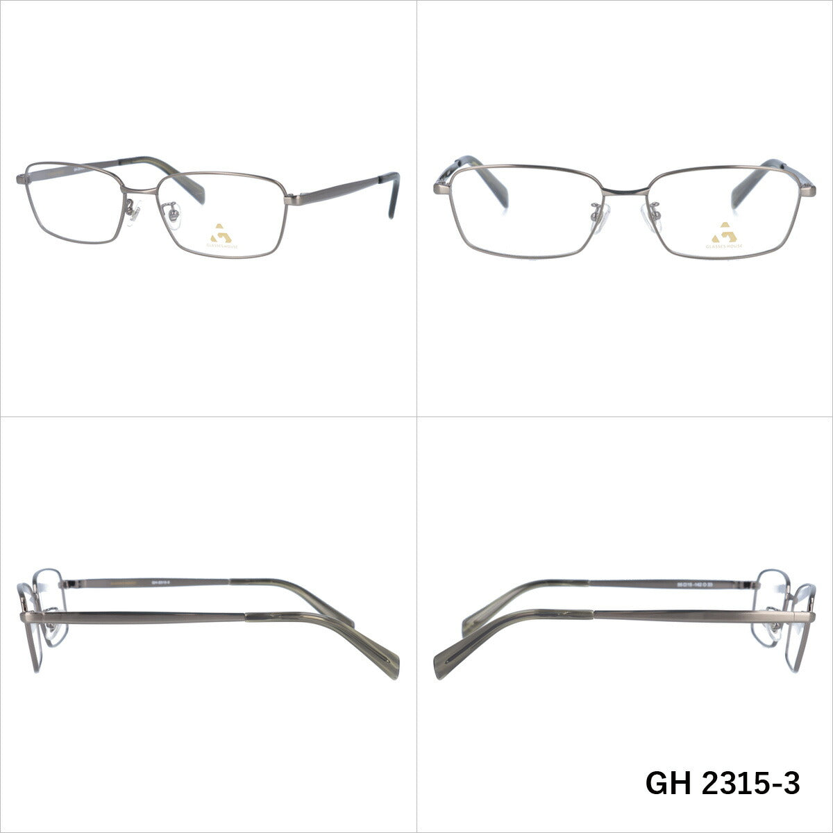 メガネ 眼鏡 度付き 度なし おしゃれ GLASSES HOUSE グラスハウス GH 2315 全4色 55サイズ スクエア型 メンズ レディース UVカット 紫外線 ブランド サングラス 伊達 ダテ｜老眼鏡・PCレンズ・カラーレンズ・遠近両用対応可能 ラッピング無料