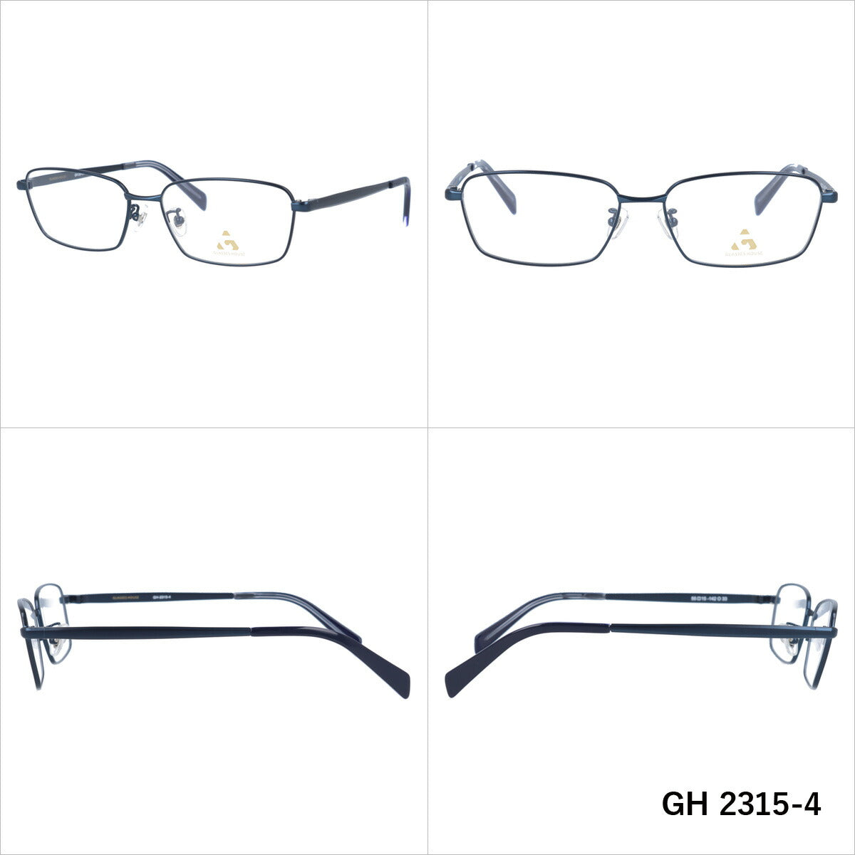 メガネ 眼鏡 度付き 度なし おしゃれ GLASSES HOUSE グラスハウス GH 2315 全4色 55サイズ スクエア型 メンズ レディース UVカット 紫外線 ブランド サングラス 伊達 ダテ｜老眼鏡・PCレンズ・カラーレンズ・遠近両用対応可能 ラッピング無料