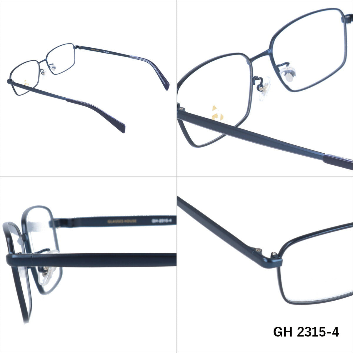 メガネ 眼鏡 度付き 度なし おしゃれ GLASSES HOUSE グラスハウス GH 2315 全4色 55サイズ スクエア型 メンズ レディース UVカット 紫外線 ブランド サングラス 伊達 ダテ｜老眼鏡・PCレンズ・カラーレンズ・遠近両用対応可能 ラッピング無料