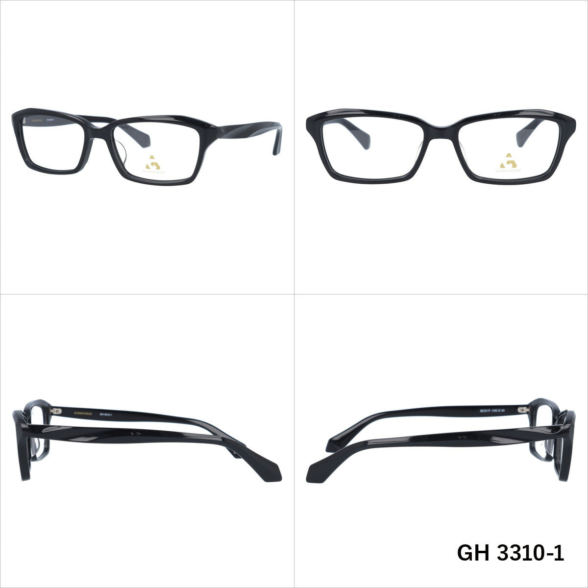 メガネ 眼鏡 度付き 度なし おしゃれ GLASSES HOUSE グラスハウス GH 3310 全4色 55サイズ スクエア型 メンズ レディース UVカット 紫外線 ブランド サングラス 伊達 ダテ｜老眼鏡・PCレンズ・カラーレンズ・遠近両用対応可能 ラッピング無料