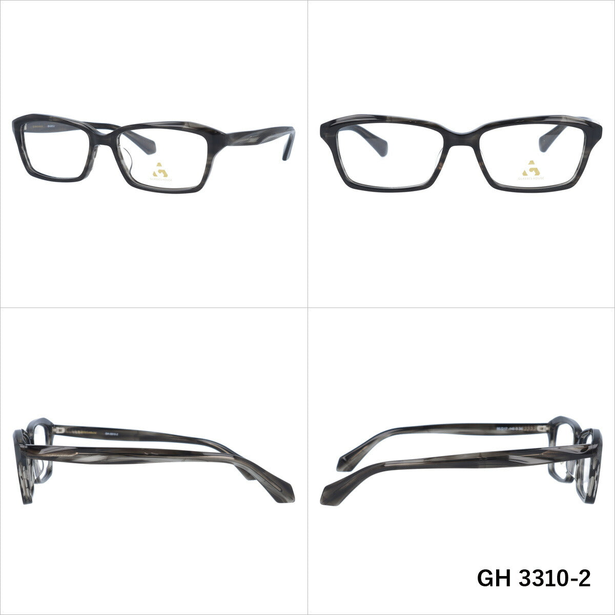 メガネ 眼鏡 度付き 度なし おしゃれ GLASSES HOUSE グラスハウス GH 3310 全4色 55サイズ スクエア型 メンズ レディース UVカット 紫外線 ブランド サングラス 伊達 ダテ｜老眼鏡・PCレンズ・カラーレンズ・遠近両用対応可能 ラッピング無料